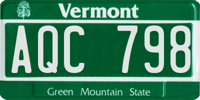 VT license plate AQC798