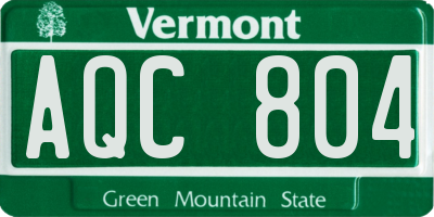 VT license plate AQC804