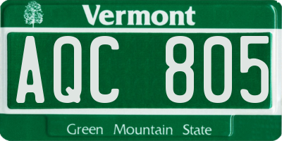 VT license plate AQC805