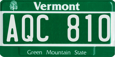 VT license plate AQC810