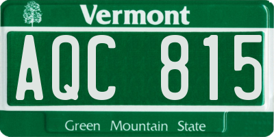 VT license plate AQC815