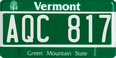 VT license plate AQC817