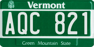 VT license plate AQC821
