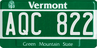 VT license plate AQC822