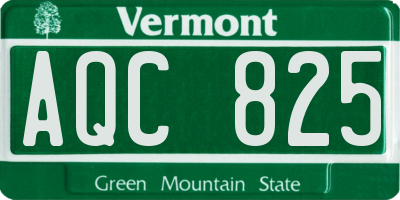 VT license plate AQC825
