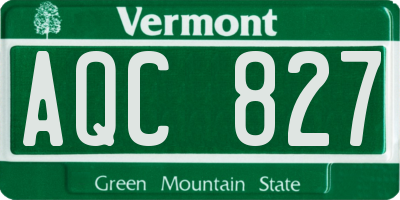 VT license plate AQC827