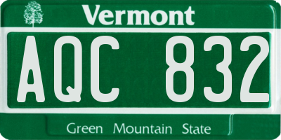 VT license plate AQC832