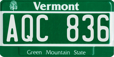 VT license plate AQC836