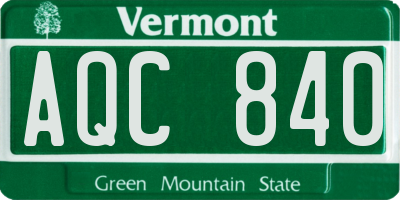 VT license plate AQC840
