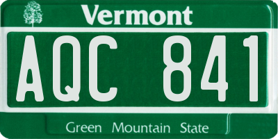 VT license plate AQC841