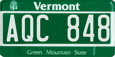 VT license plate AQC848