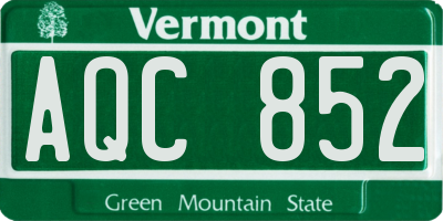 VT license plate AQC852