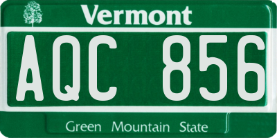 VT license plate AQC856