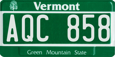 VT license plate AQC858