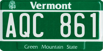 VT license plate AQC861