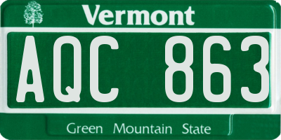 VT license plate AQC863