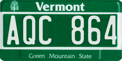 VT license plate AQC864