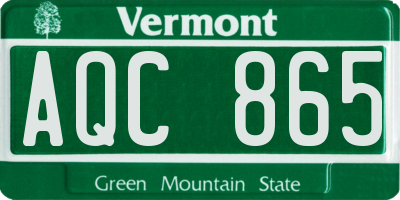 VT license plate AQC865