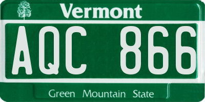 VT license plate AQC866