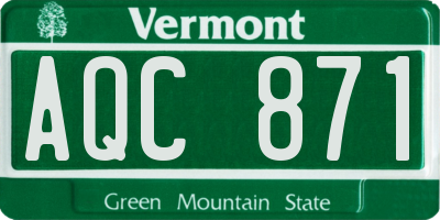 VT license plate AQC871