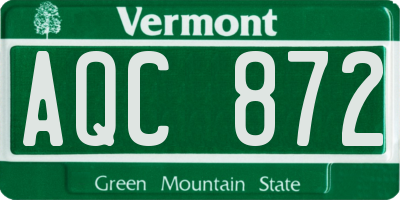 VT license plate AQC872