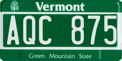 VT license plate AQC875