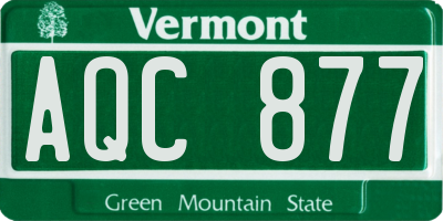 VT license plate AQC877