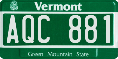 VT license plate AQC881