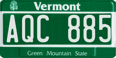 VT license plate AQC885