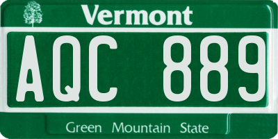 VT license plate AQC889