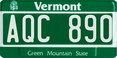 VT license plate AQC890