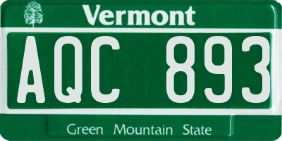 VT license plate AQC893