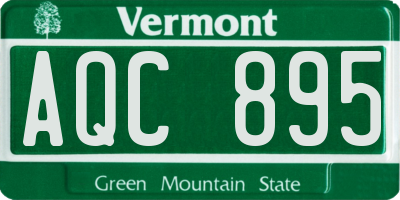 VT license plate AQC895