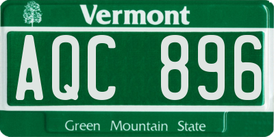 VT license plate AQC896