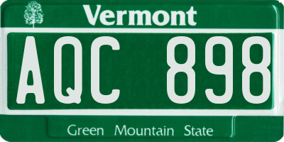 VT license plate AQC898