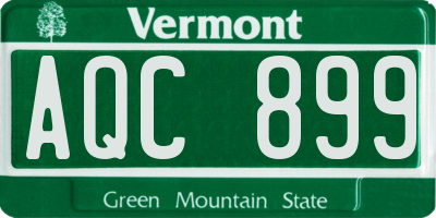 VT license plate AQC899