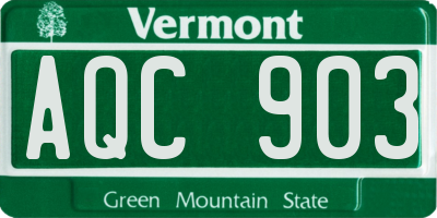 VT license plate AQC903