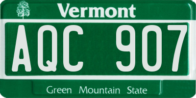 VT license plate AQC907