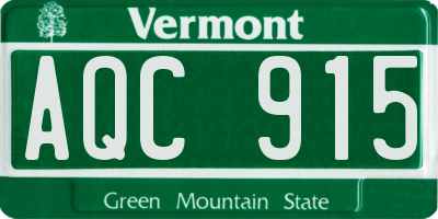 VT license plate AQC915