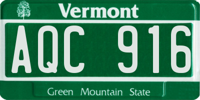 VT license plate AQC916