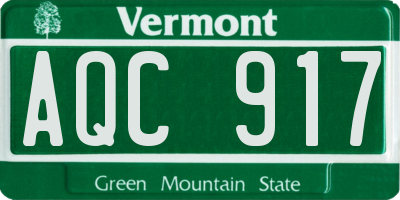 VT license plate AQC917