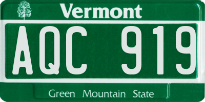 VT license plate AQC919