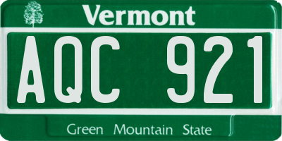 VT license plate AQC921