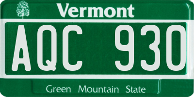VT license plate AQC930