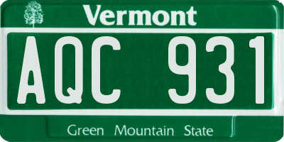 VT license plate AQC931