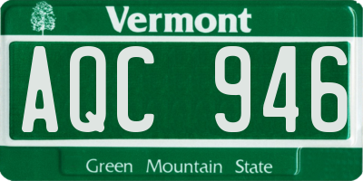 VT license plate AQC946