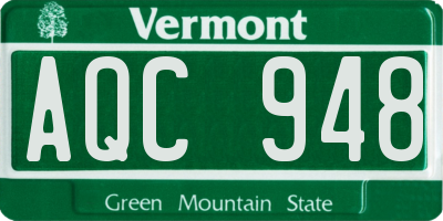 VT license plate AQC948