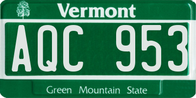 VT license plate AQC953