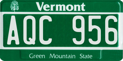 VT license plate AQC956
