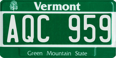 VT license plate AQC959
